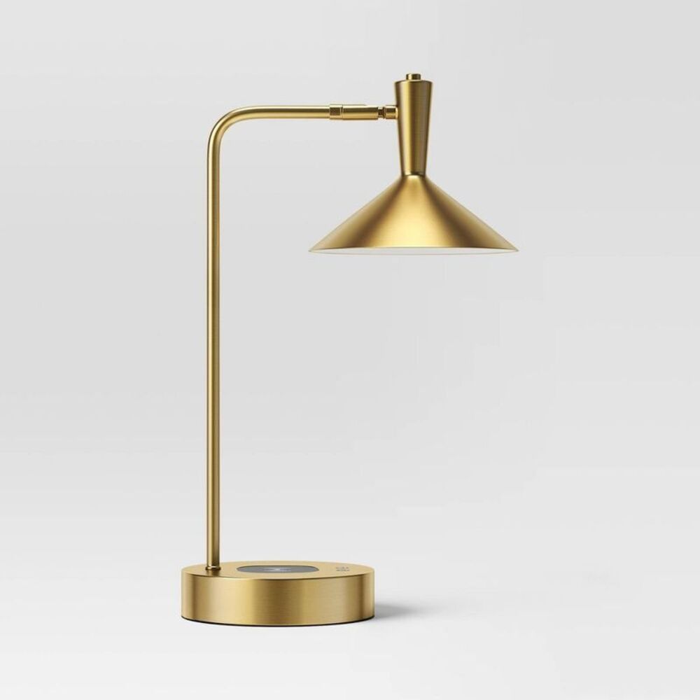 Threshold - LED Wireless Charging Task Lamp with USB Brass